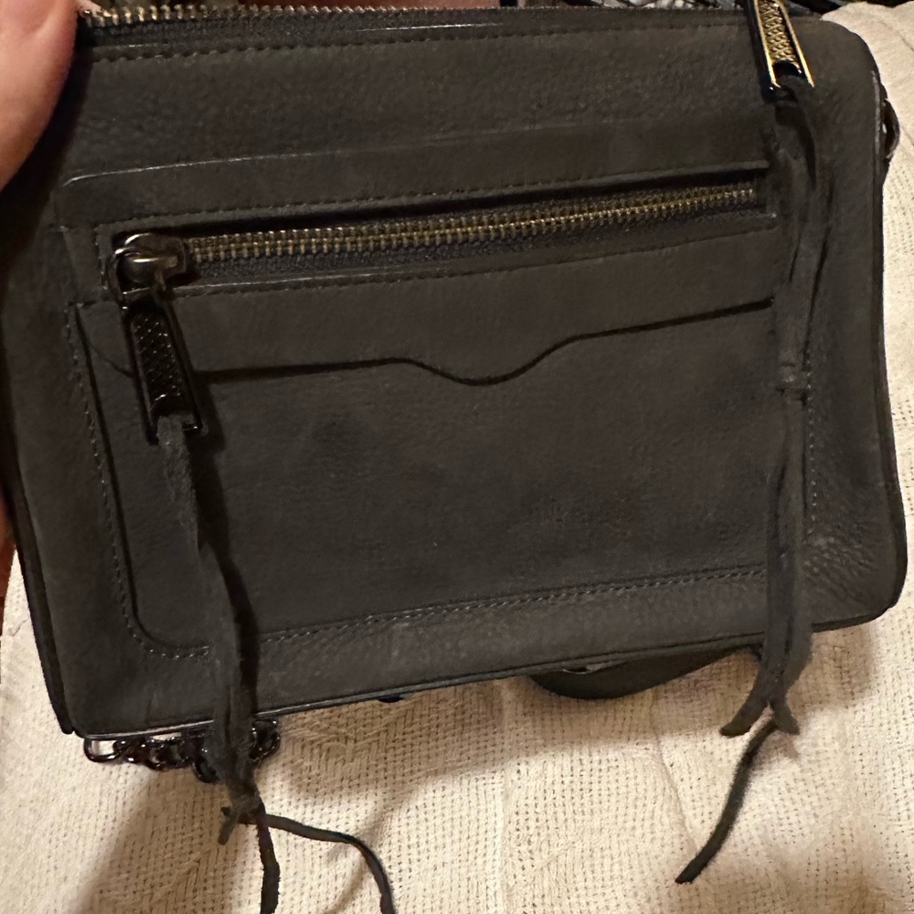 Rebecca Minkoff suede zipper shoulder bag